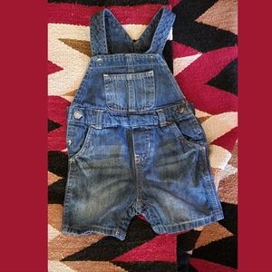 Dark Denim Overalls Long Shorts Shortalls JonJon Blue Jean Shorts 1 year old